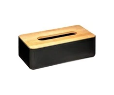 Five_S_Smart Tissue Box juodas ir bambukas