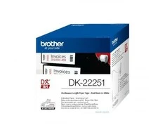 Brother Juosta Brother Nuolat popieriaus ritinys 62mm Juodas &amp; Raudona balta - DK22251