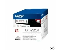 Brother Juosta Brother Nuolat popieriaus ritinys 62mm Juodas &amp; Raudona balta - DK22251