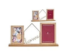 Gift Decor Dovanų dekoro rėmelis nuotraukų rėmelis Home Brown 2 Photo Metal Wood (6 x 21,5 x 46 cm)