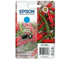 „Tusz Epson Epson 503“ vienkartinė pakuotė – 3,3 ml – žydra – originali – lizdinė pakuotė su RF / garsiniu signalu – rašalo kasetė – skirta „Expression Home XP-5200“, „XP-5205“, „WorkForce WF-2960DWF“, „WF-2965DWF“ spausdintuvams