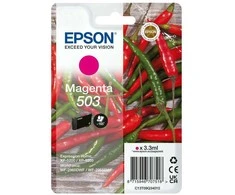 Tusz Epson Epson 503 - 3,3 ml - rausvai raudona - originali - lizdinė plokštelė su RF / garsiniu signalu - rašalo kasetė - skirta Expression Home XP-5200, XP-5205, WorkForce WF-2960DWF, WF-2965DWF spausdintuvams
