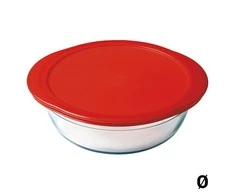 OCUISINE apvalus orkaitei atsparus indas su plastikiniu dangteliu, 26 cm