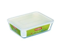 Karščiui atsparus indas su plastikiniu dangteliu Cook &amp; Šaldymas 27 x 23 cm 4 l PYREX
