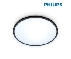 WiZ SuperSlim lubinis šviestuvas, apvalus, juodas, 16 W, derinamas baltas, Wi-Fi
