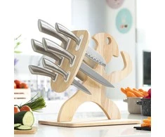Peilių rinkinys su mediniu stovu Spartan InnovaGoods 7 Dalys
