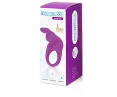 Happy Rabbit - Įkraunamas vibruojantis triušio penio žiedas Violetinė