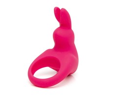 Mėlyna Happy Rabbit - Įkraunamas Vibrating Rabbit Gaidžio žiedas Mėlyna