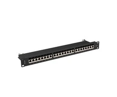 LANBERG patch panel 24 port 1U cat.7 FTP juodas