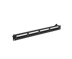 LANBERG patch panel 24 port 1U cat.6A UTP juodas