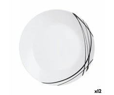 Plokščia lėkštė Arcopal Domitille Negro Dvispalviais stiklas 25 cm (12 vnt.)