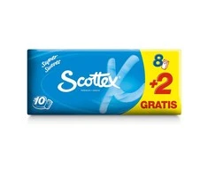 "Scottex" 3 sluoksnių kišeninis kvadratas 10 vienetų