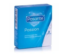 Pasante Healthcare „Pasante“ briaunoti/„Passion“ prezervatyvai, 3 vnt.