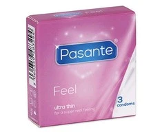 Pasante Healthcare „Pasante Sensitive/Feel“ prezervatyvai, 3 vnt.