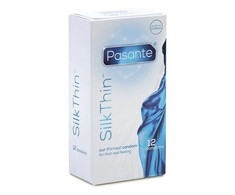 Pasante Healthcare Pasante Silk Thin Ultra-Fine Latex Condoms 12-Pack, Natural Color, 53mm