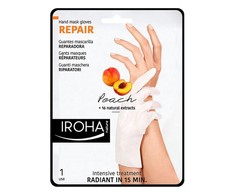 Kaukė rankoms Iroha Regenerating Peach Hand &amp; Nail Gloves su persikais, 1 pora pirštinių