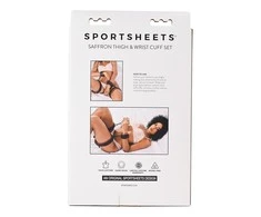 Sportsheets Sportiniai bateliai – šafrano šlaunų ir riešų rankogalių rinkinys