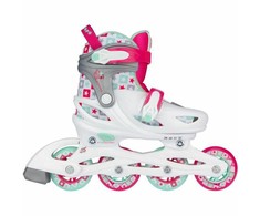 Riedučiai Nijdam Sk8 Star, balta sp./rožinė sp., 33-36