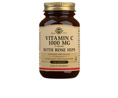 Solgar Vitaminas C 1g 100 tablečių su erškėtuogėmis