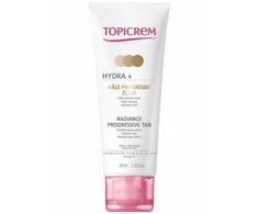 Topicrem HYDRA+ Radiance Progressive Tan drėkinantis savaiminio įdegio kremas jautriai veido odai, 40 ml