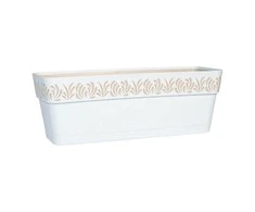 Vazonas/lovelis gėlėms su vandens rezervuaru 50x18x17 cm balta STEFANPLAST