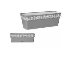 Stefanplast Self-watering planter Gaia Pilka Plastmasinis (19 x 17 x 49,5 cm)