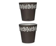 Stefanplast Self-watering pot Gaia Antracito Plastmasinis (25 x 25 x 25 cm)