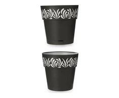 Stefanplast Self-watering pot Gaia Antracito Plastmasinis (29 x 29 x 29 cm)