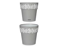 Stefanplast Self-watering pot Gaia Pilka Plastmasinis (19 x 19 x 19 cm)