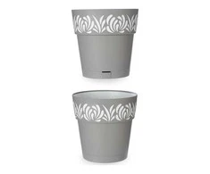 Bikuva.lt Vazonas OPERA GAIA su vand. rez. 11,8 L D30xH29 cm pilka sp. 88601 STEFANPLAST