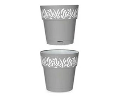 Gėlių vazonas STEFANPLAST OPERA GAIA 7,5 L, 25x25 cm, pilkas