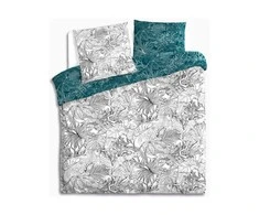 Dekoracja Domu Cotton Dvipusis medvilninis patalynės komplektas dailiu augaliniu raštu, dydis 240 cm x 220 cm