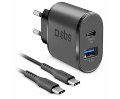 Įkroviklis SBS Mobile 1x USB-A 1x USB-C 3 A (TEKITTRPDCK)