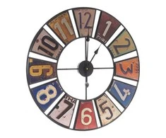 Gift Decor Dovanų dekoro sieninis laikrodis daugiaspalvis retro metalinis (60 x 4,5 x 60 cm)