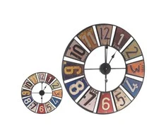 Gift Decor Dovanų dekoro sieninis laikrodis daugiaspalvis retro metalinis (60 x 4,5 x 60 cm)