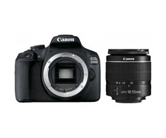 Canon EOS 2000D 18-55 III EU26 SLR fotoaparatų komplektas, megapikselis 24,1 MP, ISO 12800, Ekrano įstrižainė 3,0 ", Wi-Fi, vaizdo įrašymas, APS-C, Juodos spalvos
