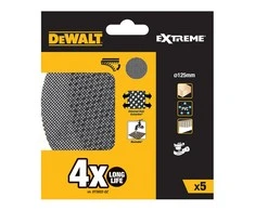 Ekstremalaus šlifavimo tinklelis 125 mm, grūdėtumas 60, 5 vnt. DeWALT [DTM8560-QZ]