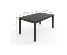 Lauko stalas PROGARDEN SUMATRA 01790, pilkas, 138×80×72 cm