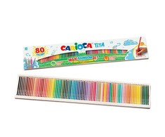 Spalvoti pieštukai CARIOCA TITATA - 80 vnt. - Vaivorykštė - Plona taisyti