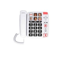Atlinks „SwissVoice Xtra 1110“, Analoginis telefonas, Laidinis ragelis, Garsiakalbis, 8 įrašai, Balta