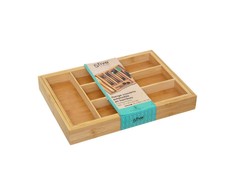 5five Simply Smart Bamboo Stalo įrankių stalčius, bambukinis, 25-39 cm, stumdomas
