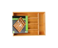 5five Simply Smart Bamboo Stalo įrankių stalčius, bambukinis, 25-39 cm, stumdomas