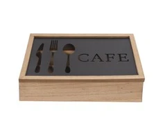 Stalo įrankių dėklas DKD Home Decor Juoda Metalinis Ruda Vintage Medžio MDF (25 x 18 x 6 cm)