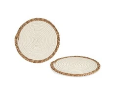 Bigbuy Home Podkładki na stół Baltas Ruda Włókno ( 30 cm)