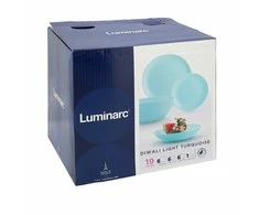 Vakarienės rinkinys 6 žmonėms Diwali Light Turquoise 19 dalių LUMINARC