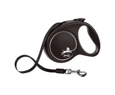 Flexi Black Design L pavadėlis šunims iki 50kg juostinis 5m juodos spalvos