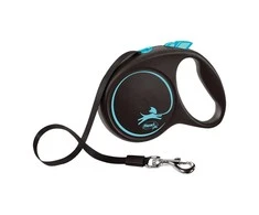 Trixie Flexi Juodas Design M pavadėlis šunims iki 25kg juostinis 5m mėlynos spalvos
