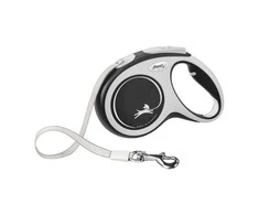 Flexi New Comfort Automatinis juostinis pavadėlis, 8 m / šunims iki 50kg / spalva: juoda ir balta