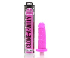 Clone-A-Willy - rinkinys Glow-in-the-Dark Hot Rožinė
