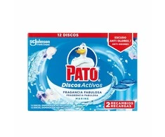 Toilet air freshener Pato Discos Activos Atsarginė dalis Tamsiai mėlyna 2 vnt. Dezinfekavimo priemonė
